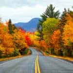 Autumn road in the mountains