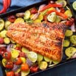 Salmon and vegetable sheet pan dinner