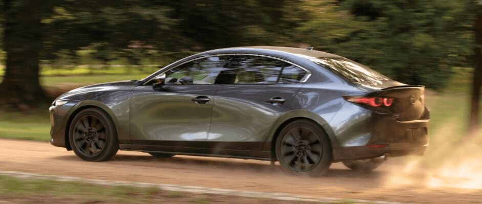 2025 mazda3 going quick on a dirt road