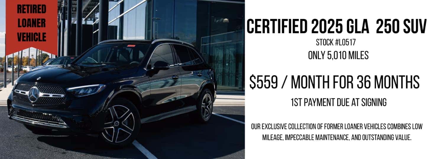 Alt text: 2025 Mercedes-Benz GLA Black Friday special in Covington, LA