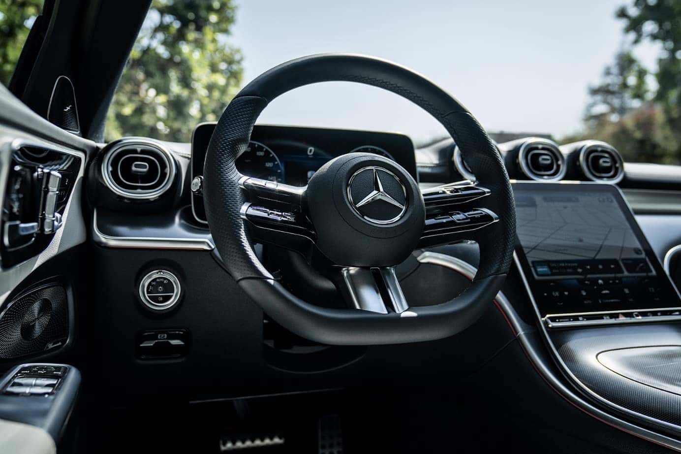 Steering wheel of 2026 Mercedes-Benz C-Class Sedan for sale in Covington, LA