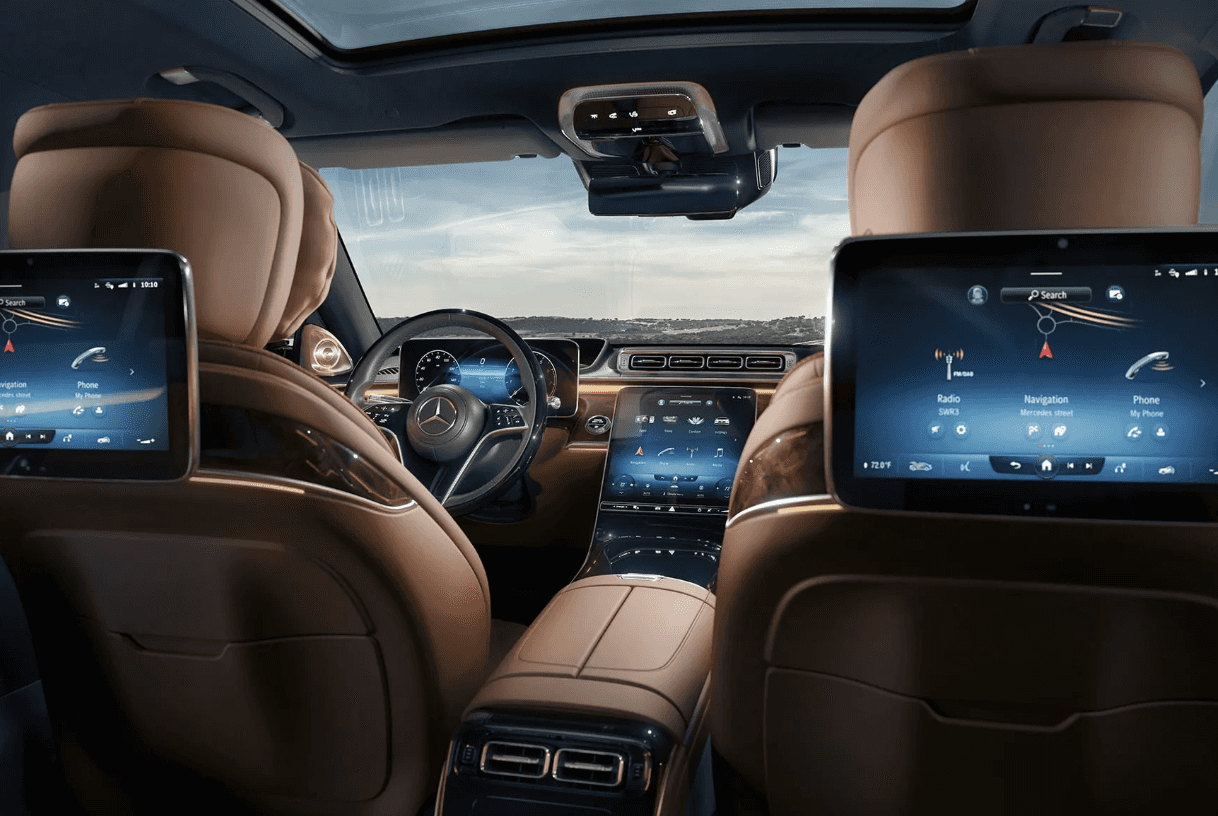 Rear entertainment center of 2026 Mercedes-Benz S-Class for sale near Mandeville, LA
