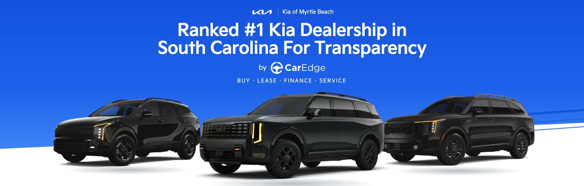 Kia Sportage, Telluride and Sorento, Kia of Myrtle Beach ranked among the best Kia dealerships in South Carolina by CarEdge