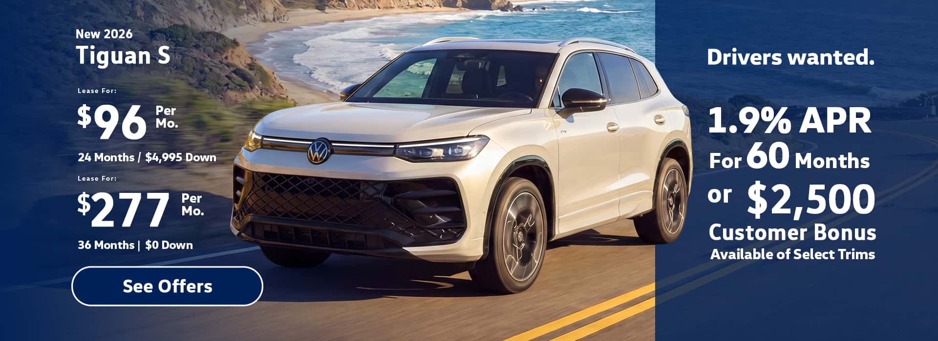 New VW Tiguan lease special