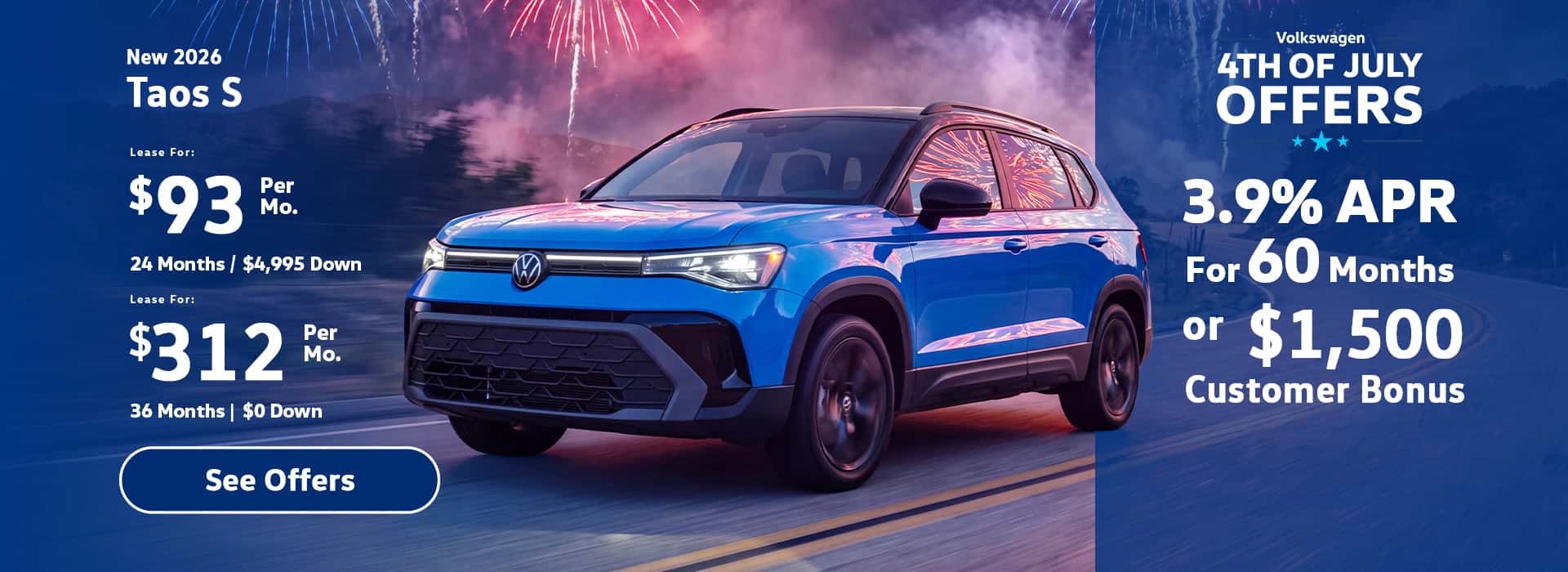 New VW Taos Lease Special