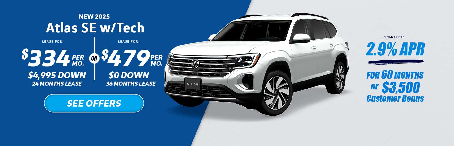 New VW Atlase SE lease