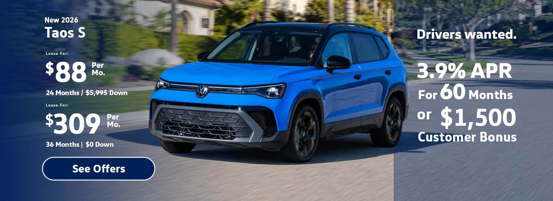 VW Taos Lease Special