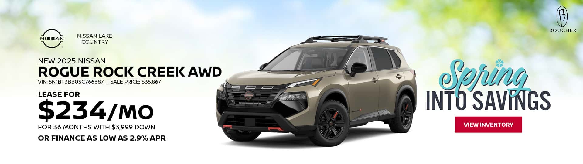 April 25 - 2025 Nissan Rogue Rock Creek AWD models in Oconomowoc, WI