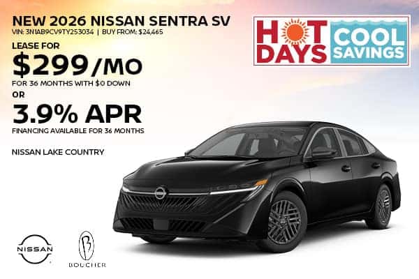 Save on a New 2026 Nissan Sentra SV!