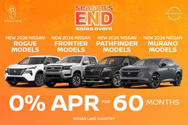 Get 0% APR Financing for 60 Months on Select New 2026 Nissan Models in Oconomowoc, WI!