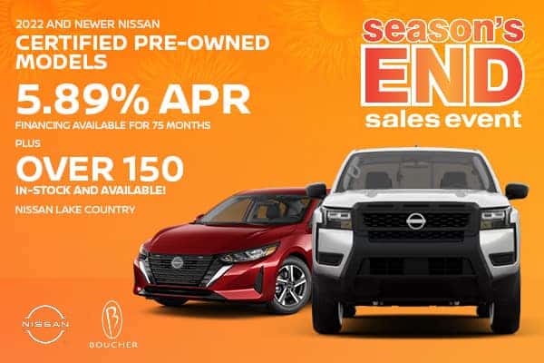 Get 5.89% APR Financing for 75 Months on 2022 and Newer Certified Pre-Owned Nissan Models in Oconomowoc, WI!