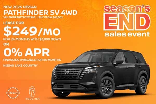 Save on a New 2026 Nissan Pathfinder SV 4WD in Oconomowoc, WI!