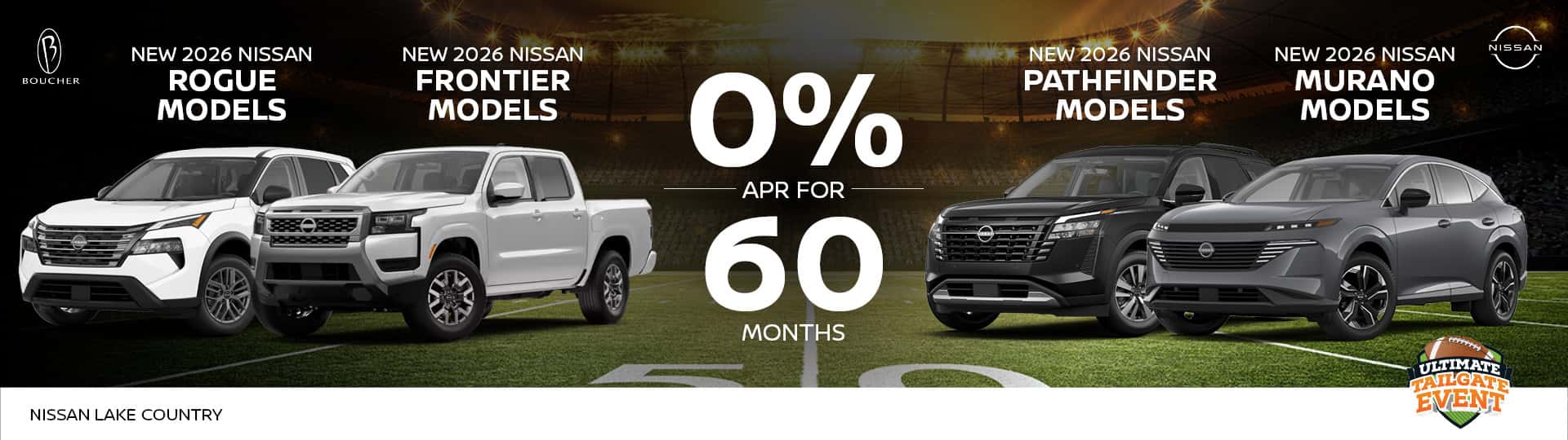 0% APR Financing for 60 Months on Select New 2026 Nissan Models