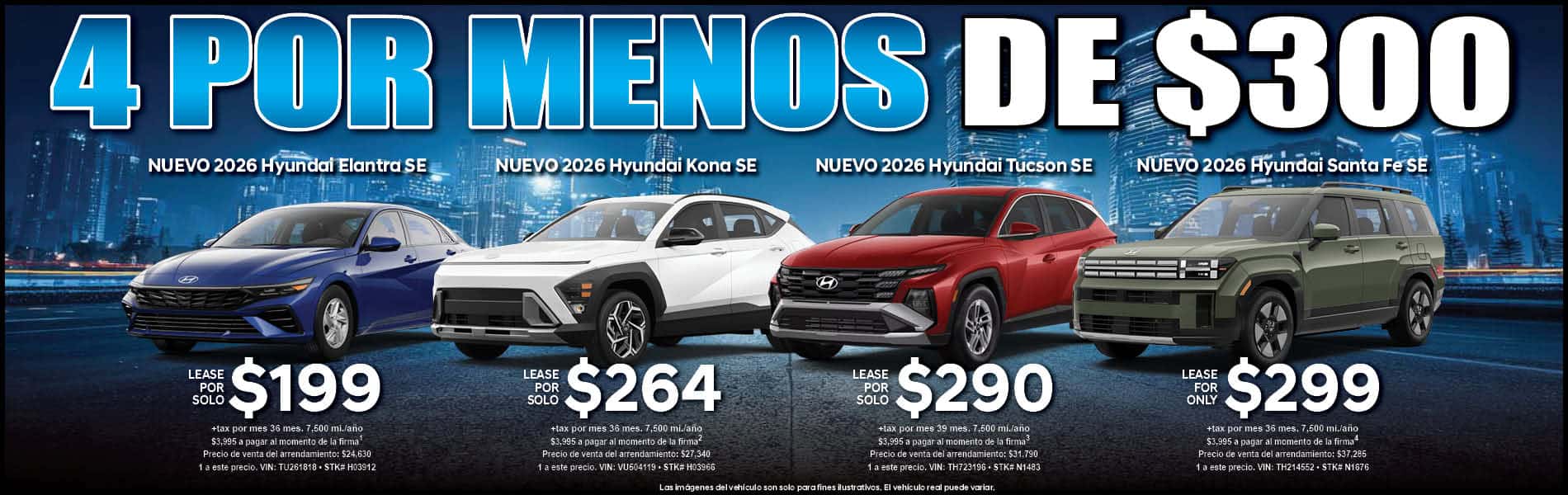 4 por menos de $300