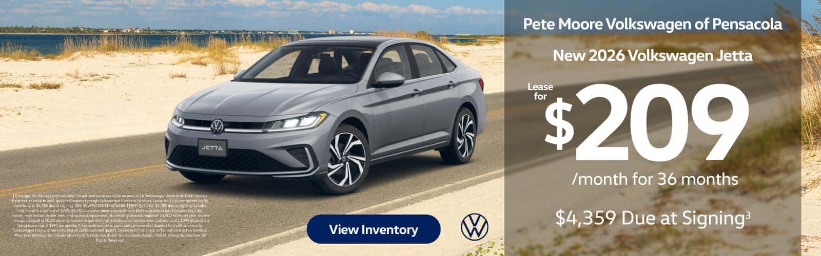 NEW 2026 VOLKSWAGEN JETTA "LEASE FOR $209/MO FOR 36 $4,359 Due at Signing "