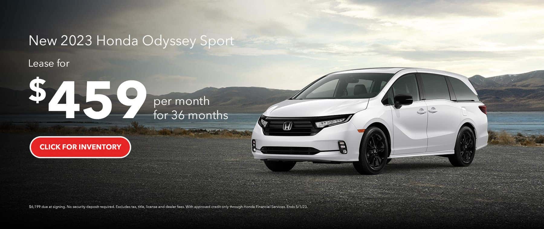 New 2023 Honda Odyssey Sport Lease for $459/mo for 36 mos