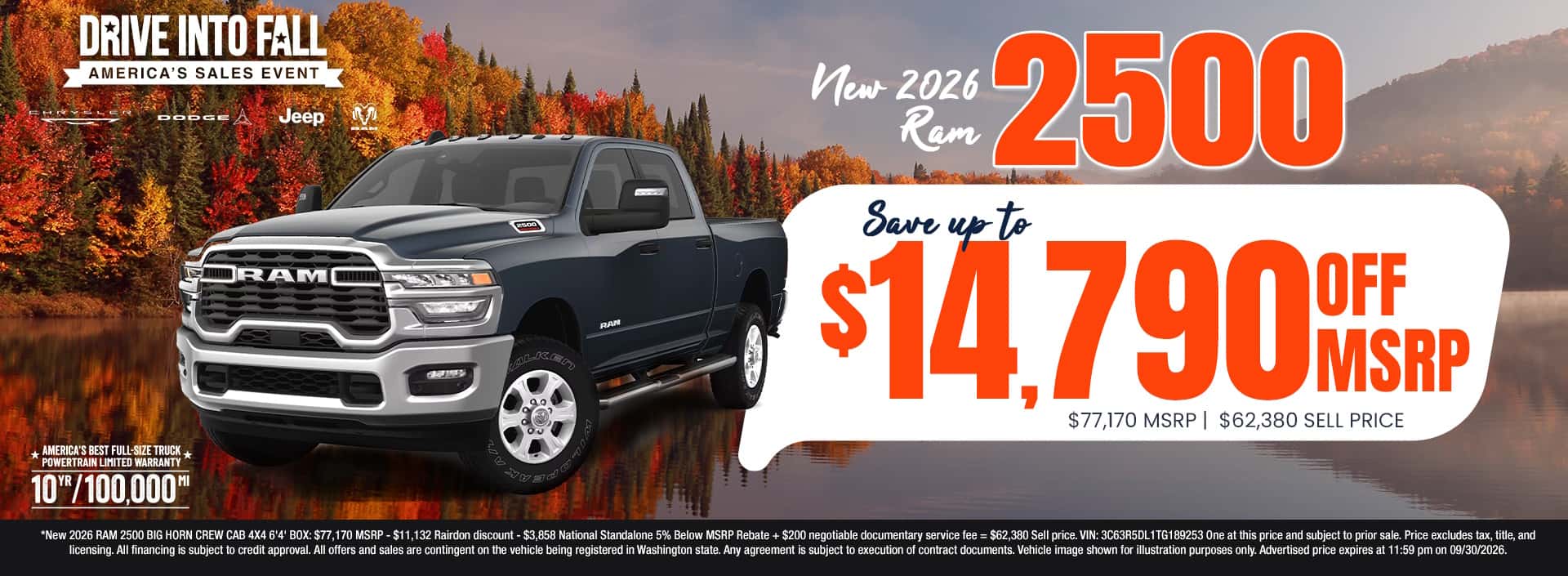 $14,790 off MSRP* on New 2026 RAM 2500