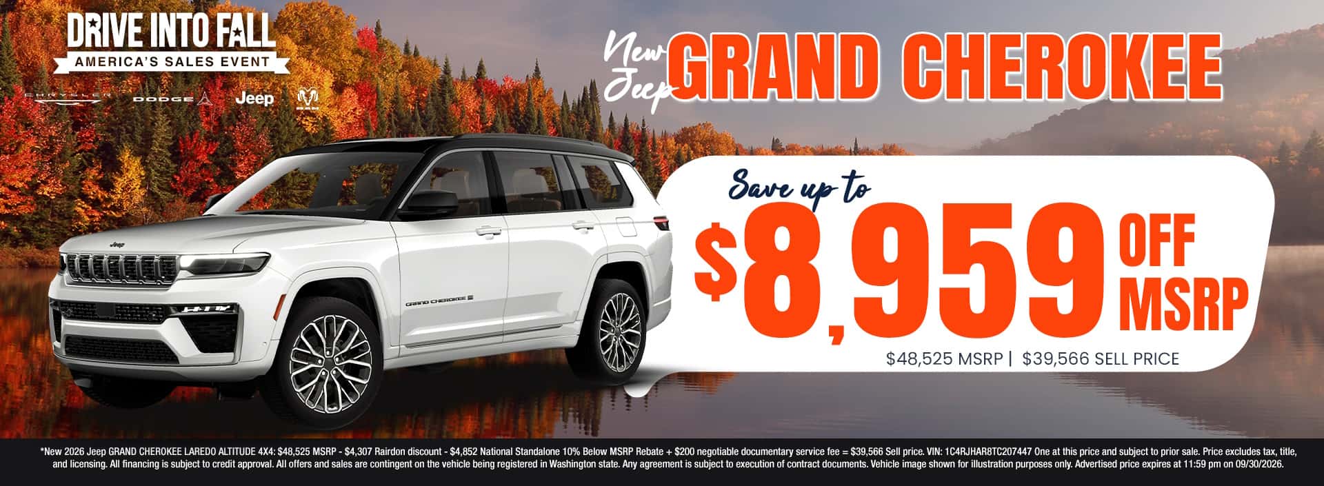 $8,959 off MSRP* on New 2026 Jeep Grand Cherokee