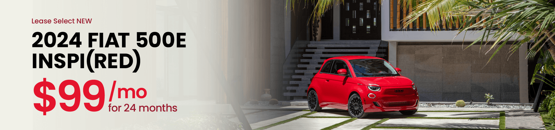 Lease Select New 2024 FIAT 500e INSPI(RED) for $99/mo for 24 months