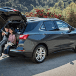 2021 chevy equinox silver exterior with family