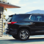 2020 chevy traverse black exterior on cliff