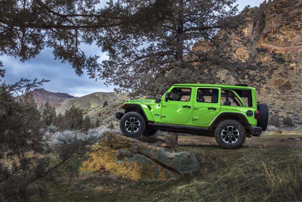 Green Jeep Wrangler near Corvallis OR