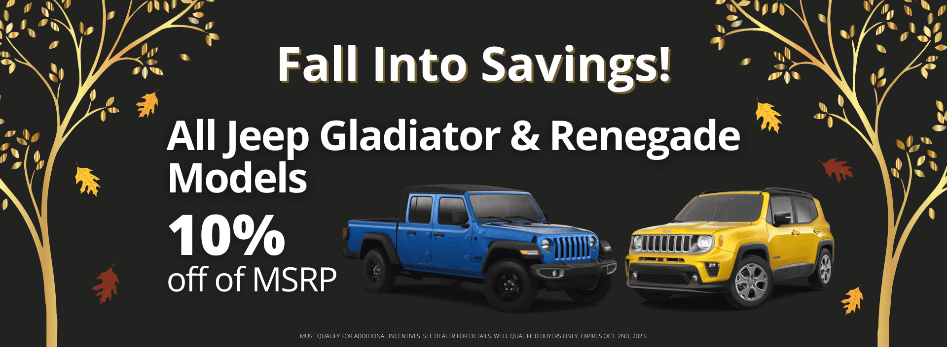 2023 Jeep Gladiator & Renegade September Offer