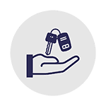 Keys being placed in hands icon