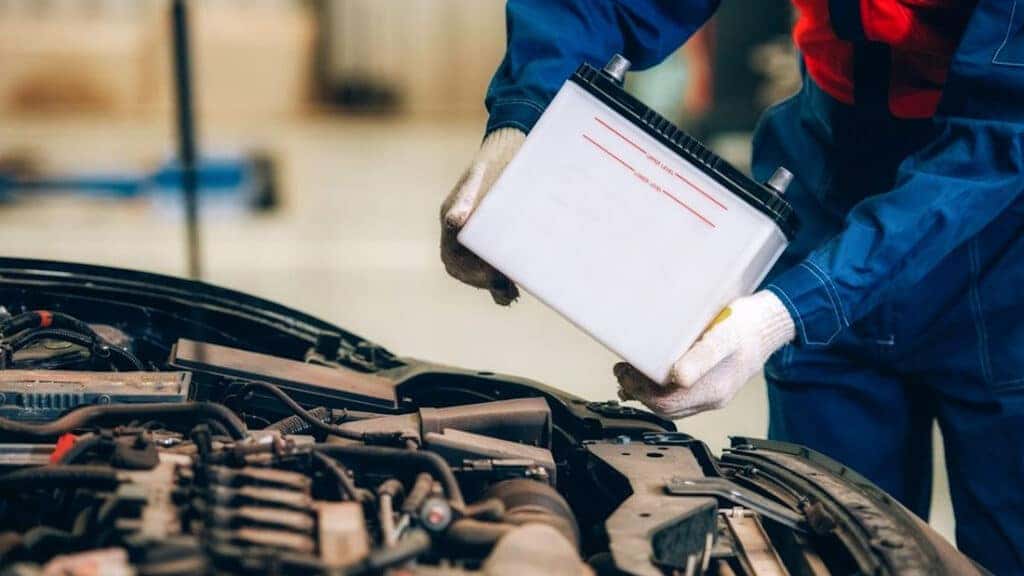 A new battery being installed