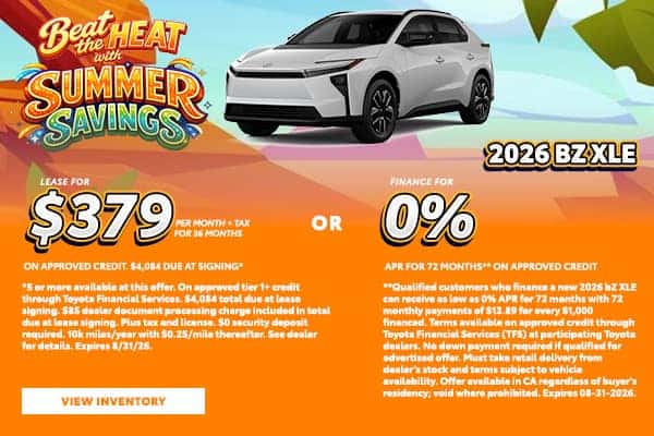 New 2026 bZ XLE Offer