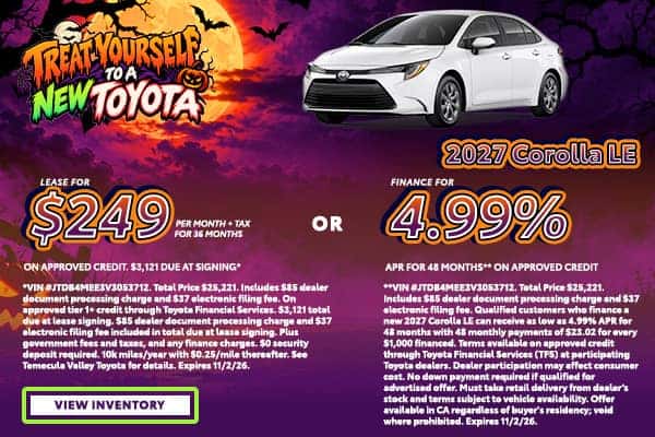 New 2027 Corolla LE Offer