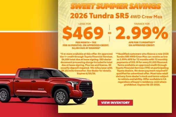 New 2026 Tundra SR5 4WD Crew Max Offer