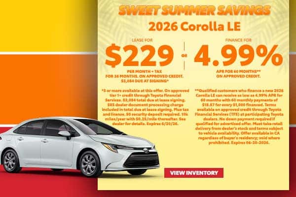 New 2026 Corolla LE Offer