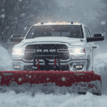 2026 Ram truck plowing snow