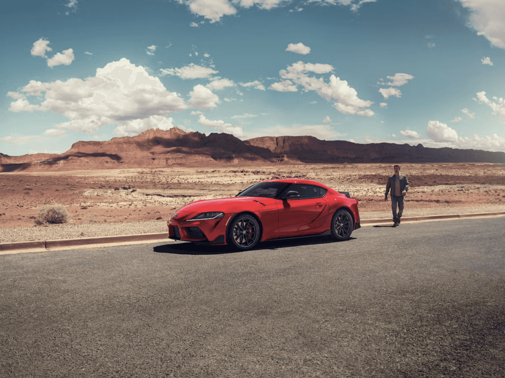 The 2026 GR Supra MkV Final Edition shown in Renaissance Red 2.0 for sale in Rockwall, TX