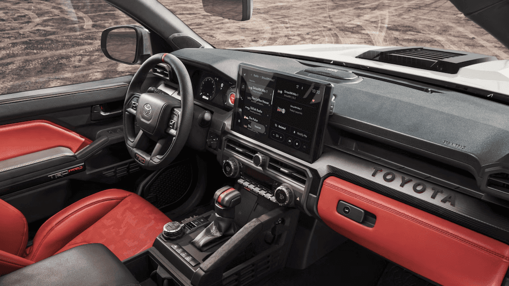 2025 Toyota Tacoma TRD Pro interior in Cockpit Red SofTex® trim for sale near Kaufman, TX