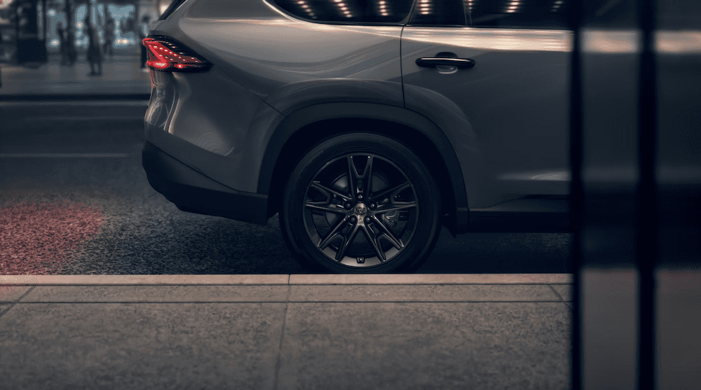 Wheel of new gray 2026 Toyota Grand Highlander for sale near Garland, TX