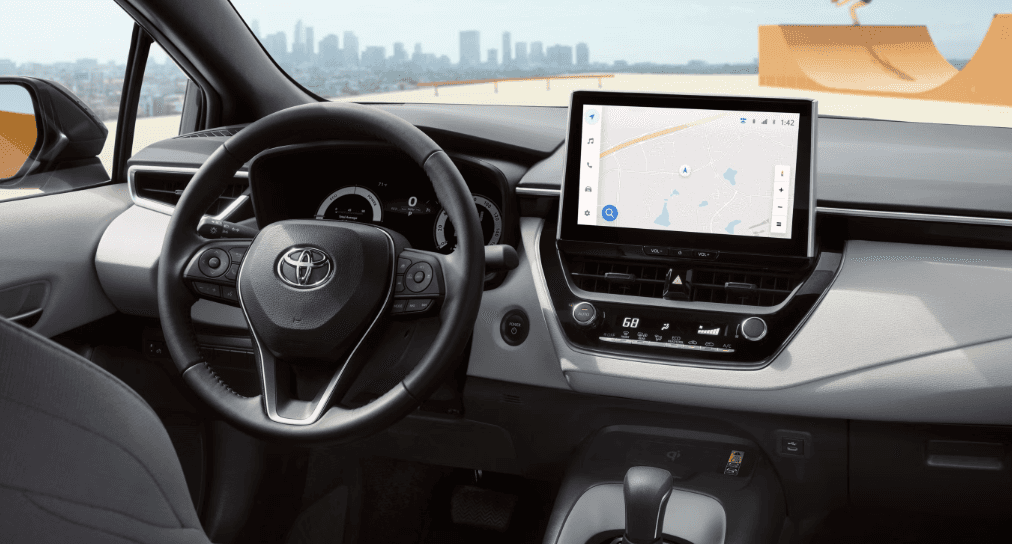 Interior of new 2026 Toyota Corolla for sale near Garland, TX