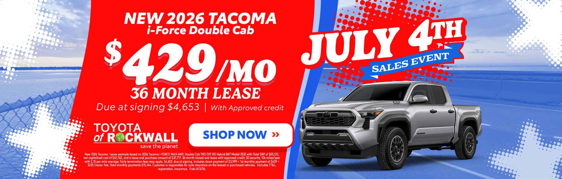 New 2026 Tacoma Offer in Rockwall, TX