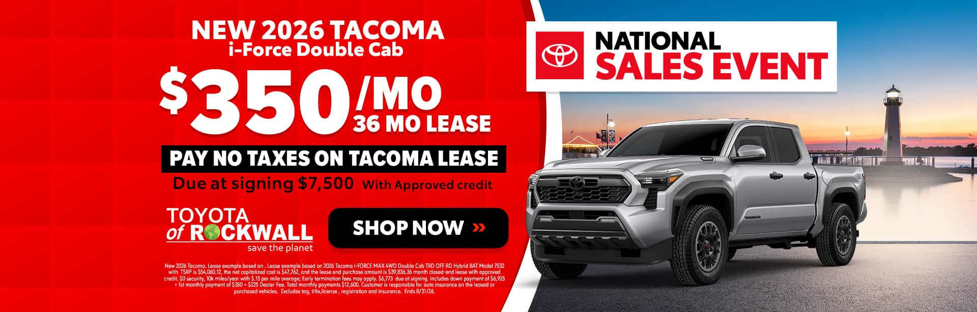 New 2026 Tacoma Offer in Rockwall, TX