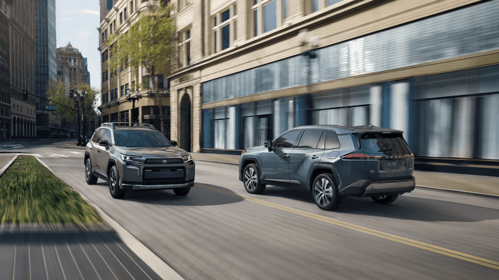 New 2026 Toyota RAV4 Hybrid Model Front and and Back End view Available in Mesquite TX