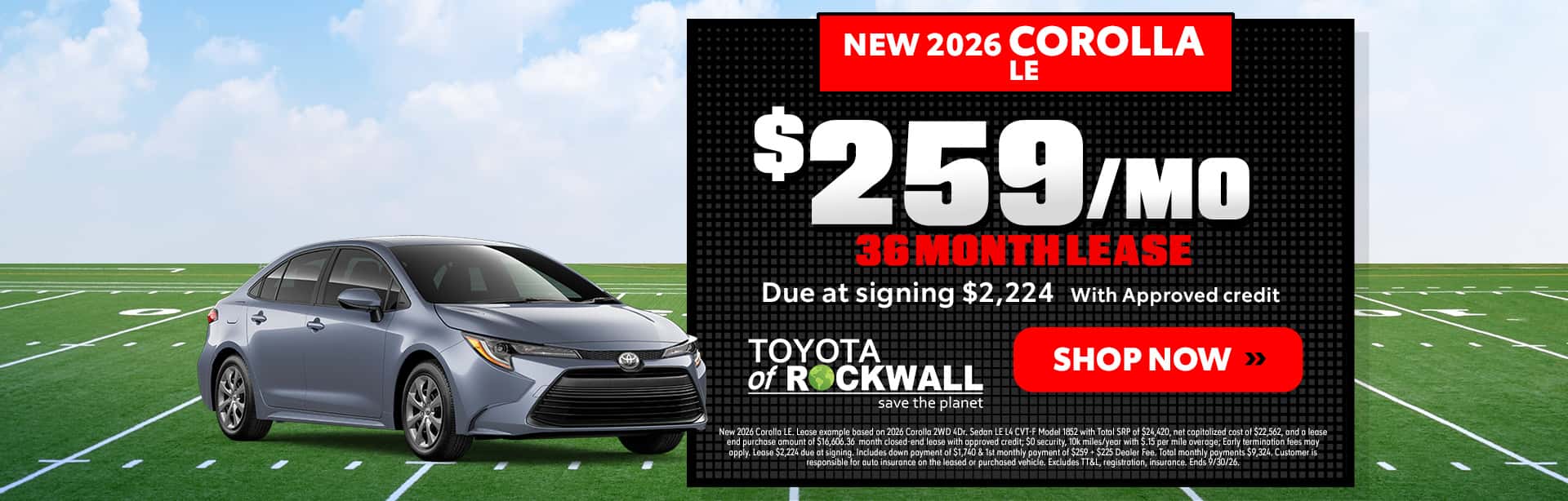 New 2026 Corolla Offer in Rockwall, TX