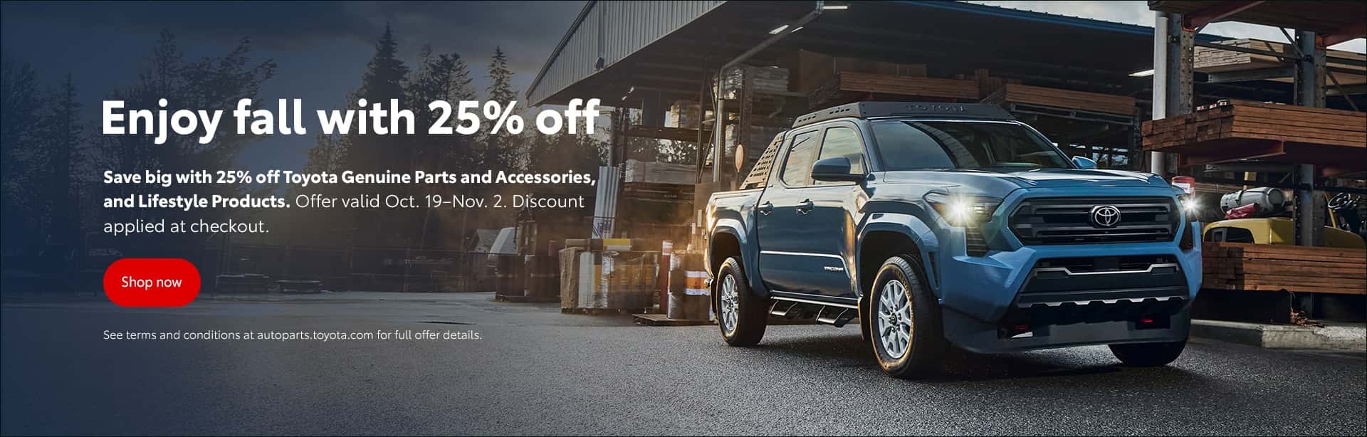 25% off genuine Toyota Parts & Accessories