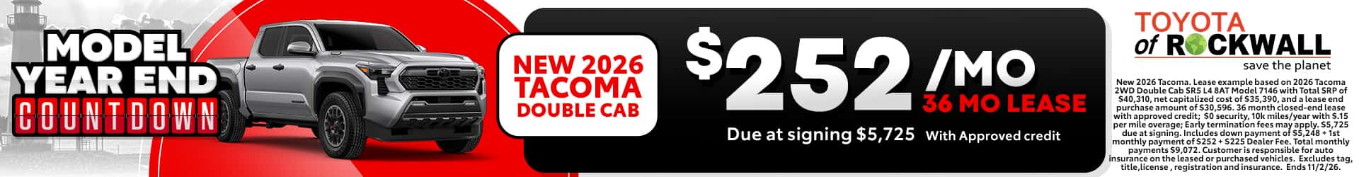 New 2026 Tacoma Offer in Rockwall, TX